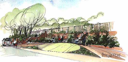 Seating area along the Embankment